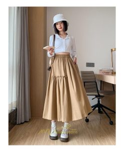 スカート | フレアロング レディース ボトムス ロングAライン ミモレ丈 かっこいい ハイウエスト オシャレ キレイめ 着痩せ