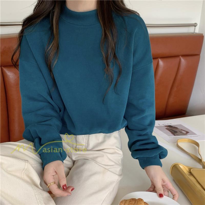 パーカー | 長袖トレーナー レディース トップス 無地 可愛い トレーナー 新作 長袖 スウェット モックネック ハイネック 秋冬 お出かけ コーデ カジュアル ゆったり