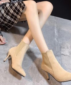 ショートブーツ | ショート丈 パーティー ブーティー ブーツ ハイヒール レディース スエード ファッション靴