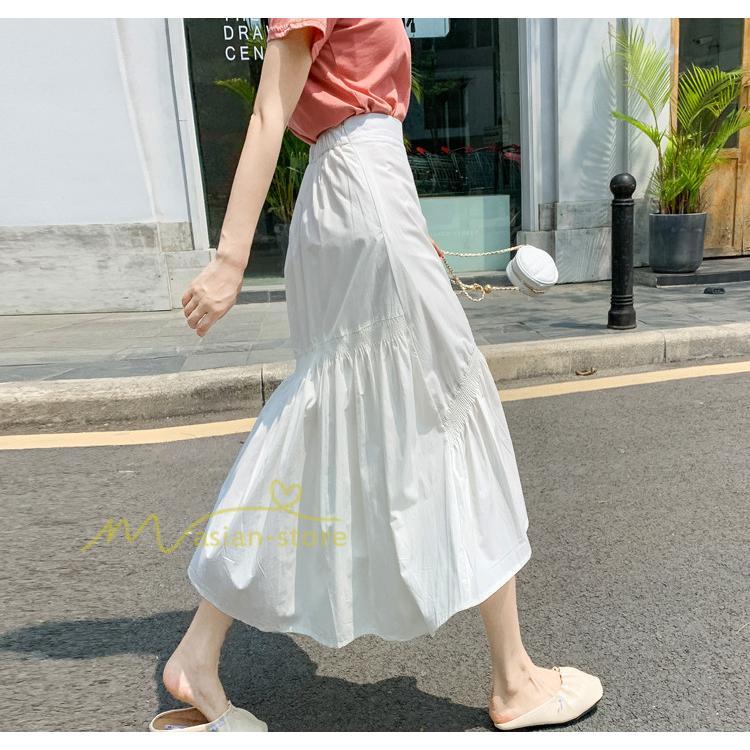 スカート | ボトムス レディース きれいめ 40代 30代 春秋 ロング丈 綿おしゃれ カジュアル 無地 通勤 OL 韓国風 通学 不規則 お出かけ 夏物 上品 着痩せ