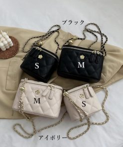 ショルダーバッグ | ミニバッグ 肩掛け キルティング チェーンバッグ レディース フェイクレザー ボックス斜め掛け