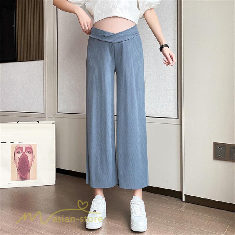 パンツ レギンス | マタニティ パンツ レディース 着痩せ 上品 マタニティウェア ローウエスト ワイドパンツ マタニティパンツ 妊婦服 夏服 薄手 サマーパンツ お出かけ 9分丈 夏