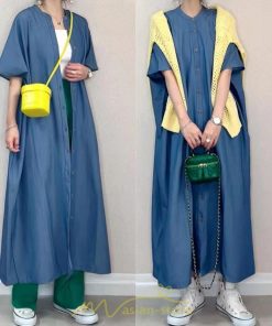 マキシ | シャツワンピース 大きいサイズ ロングワンピース 半袖 羽織り 五分袖 夏服 レディース オーバーサイズ ゆったり 無地 30代40代 シャツ ワンピース 可愛い