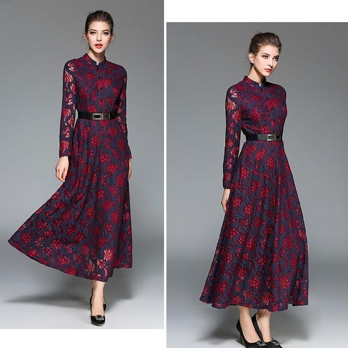 レースワンピース | ワンピース レディース 大きいサイズ マキシワンピース レースフレア ロング マキシワンピ きれいめ 通勤 上品 食事会 パーティー イベント 二次会 お洒落