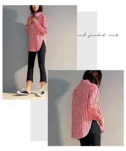 シャツ・ブラウス | 即日発送シャツブラウス レディーストップス ストライプシャツ ビジネスカジュアルウェアシャツ 可愛い 長袖 S M 2020春夏 オフィス通学通勤 XL L 上着