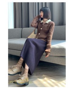 スカート | マタニティ秋 冬 レディース マタニティウェア 妊婦服 産前 産後 シンプル 無地 きれいめ リブニット ゆったり ハイウエスト ウエスト調整