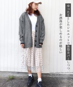 ニット・セーター | ニットアウター ニットトップス シンプル V 韓国風 ニットカーディガン ネック 羽織 秋冬 ゆったり レディース 長袖