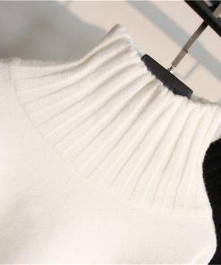 ニット・セーター | ニット カットソー セーター レディース ハイネック ショート丈トップス 長袖 プルオーバー 柔らか 防寒 インナー アウター スリム 真空 黒 暖か ふんわり 白