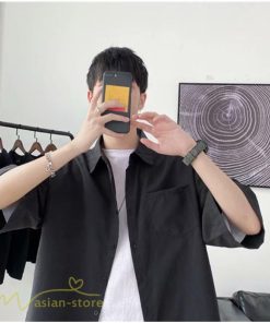 シャツ | 半袖 着痩せ 日常 おしゃれ カジュアル 韓国風 無地 新作 2021 夏コーデ ライトアウター ポケット 通勤通学 トップス ワイドゆったり 人気 上品