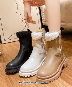 ブーツ | ムートンレディース 靴 裏ボア 裏起毛 シューズ サイドジップ 秋冬 暖か 防寒 疲れない 20代30代40代50だい 歩きやすい ファスナー 痛くない