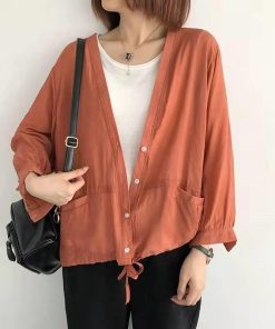 カーディガン | レディース UVカットー 初秋 秋新作 コーデ 冷え防止 羽織 ボタン Vネック 無地 長袖 7色 フリーサイズ かわいい 春 夏 秋 透け感 体型カバー