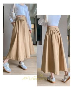 スカート | 綿秋 Aラインロングレディース 秋物 ボトムス 秋服 無地 体型カバー 30代通学通勤 40代50代 大人 おしゃれ感