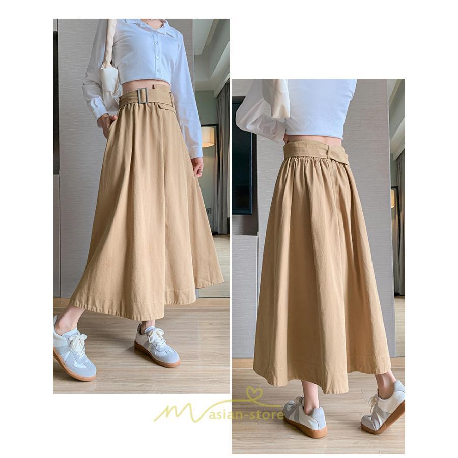 スカート | 綿秋 Aラインロングレディース 秋物 ボトムス 秋服 無地 体型カバー 30代通学通勤 40代50代 大人 おしゃれ感