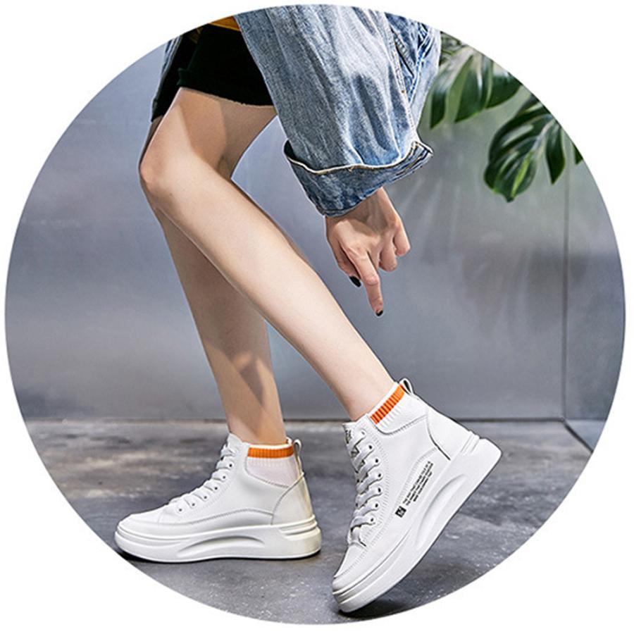 ショートブーツ | 厚底 シューズ スニーカー プラット 韓国風 おしゃれ ハイカット 靴スポーツ 履きやすい 疲れない レースアップ レディース