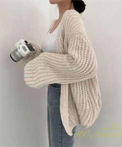 カーディガン | ニット2022秋冬 レディース 羽織り アウター パフスリーブ 長袖 セーター ニット 大人 通学通勤 20代50代 無地 トップス