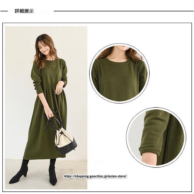 マキシ | ワンピース レディース ウエスト切替 スウェット素材 ロングワンピース タック入 L XL XXL シンプル カジュアル キレイめ 40代 通勤 オシャレ 50代 30代 20代