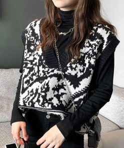 ベスト | ニットVネック レディース 秋冬