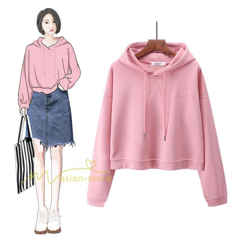 パーカー | 秋新作 長袖フード付き 秋冬 コーデ 薄手 ショート丈 6色 刺繍 シンプル 人気 おしゃれ スウェット プルオーバー 上品 トレーナー 秋物