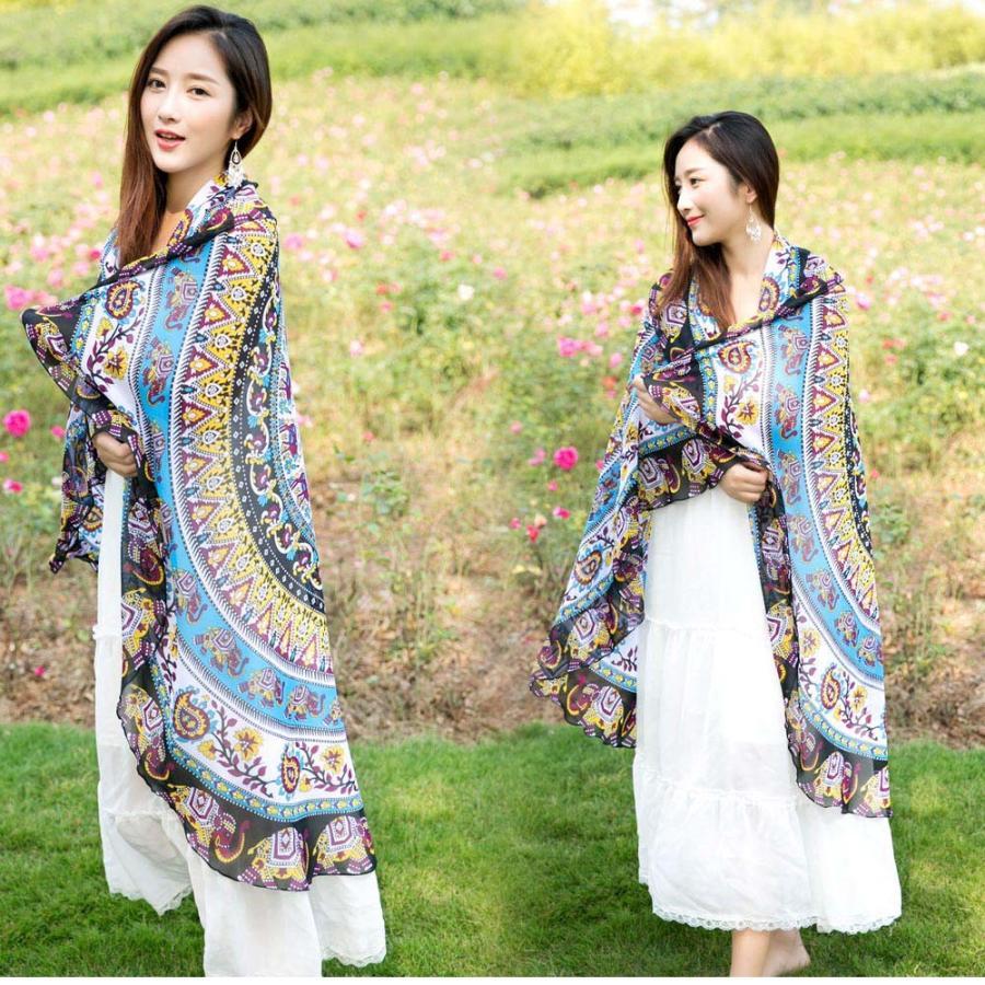 マフラー | 薄手 ラウンド型 大判 ストール レディース 大判 ストール 柄物 サークルストール 春夏