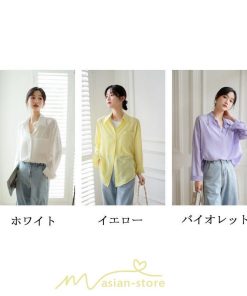 シャツ・ブラウス | ブラウス トップス 長袖 Vネック ボタン 無地 上品 通勤 レディース 秋 20代 30代 40代 OL ママ 母 フェミニン デート お出かけ 通勤 リクルート お仕事