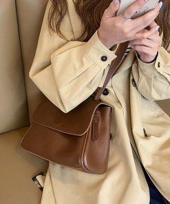 ショルダーバッグ | シンプル 韓国風 2way肩掛けバッグ 斜めがけバッグ 通学 フェイクレザー フリップバッグ レディース 通勤