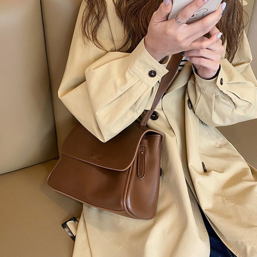 ショルダーバッグ | シンプル 韓国風 2way肩掛けバッグ 斜めがけバッグ 通学 フェイクレザー フリップバッグ レディース 通勤