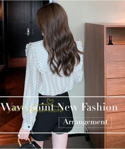 シャツ・ブラウス | ブラウス レディース きれいめ 40代 春夏秋新作 オシャレブラウス 長袖トップス ドット柄フレアブラウス 大人 韓国ファッション シャツ 通勤 20代30代 ゆったり