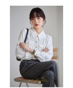シャツ・ブラウス | ブラウス レディース オフィス 白 フォーマル 長袖 おしゃれ シャツ カジュアル 制服 レギュラー 着回し オフィス 胸ポケット OL 秋服 キレイめ 通勤