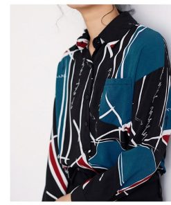 シャツ・ブラウス | シャツ ブラウスシャツ レディース トップス 長袖 ポロネックシャツ ブラウス シャツブラウス 春 夏 秋 レトロ カジュアル シャツ リゾート 幾何学模様