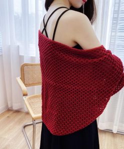 透かし編みトップス | ニットカーディガン レディース ショール