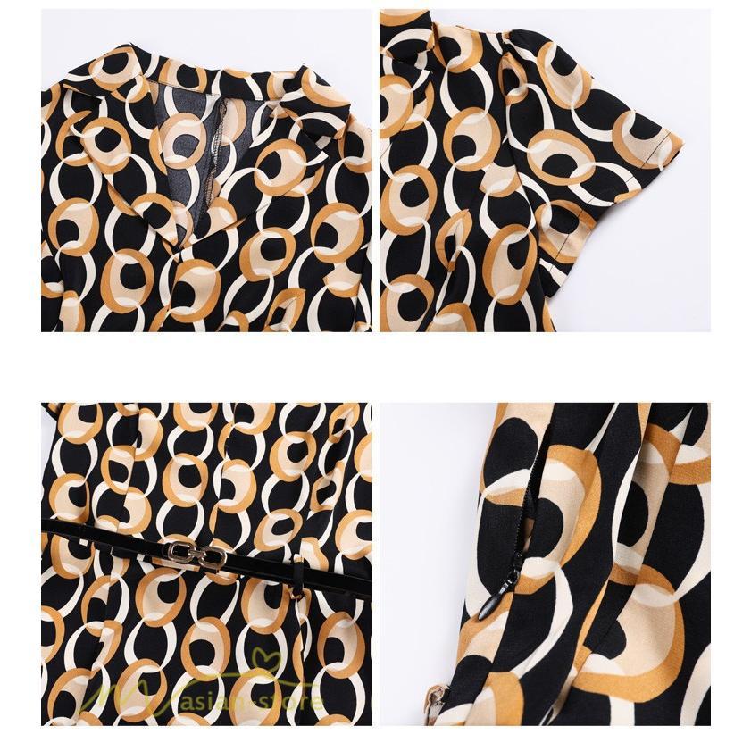 ミディアム | ワンピース レディース 着痩せ 半袖 膝丈 ミディアムワンピース ファッション ミディアムワンピース 夏 Vネック サマーワンピース 上品 日常感 大きいサイズ