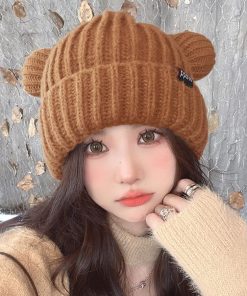 ニット帽 | くま耳レディース帽子 韓国風
