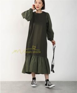 マキシ | 長袖ワンピース ロングワンピース 秋物 レディース Aラインワンピース 30代40代50代 ゆったり 切り替え 後ろリボン 送料無料 キャザー 可愛い 大人
