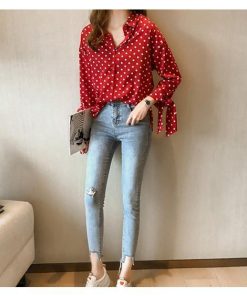 在庫ある | 短納期シフォンブラウスレディース ドットシャツ ビジネスブラウストップス オフィスフォーマルシャツブラウス 薄手 春夏衣装 通学通勤 着痩せ リボン OL