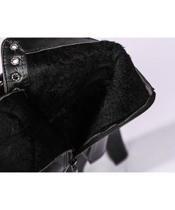 ショートブーツ | ブーツ 厚底シューズ ラウンドトゥ チャンキーヒール レースアップ サイドファスナー ハイヒール 厚底ブーツ レディース 黒ブーツ 25cm