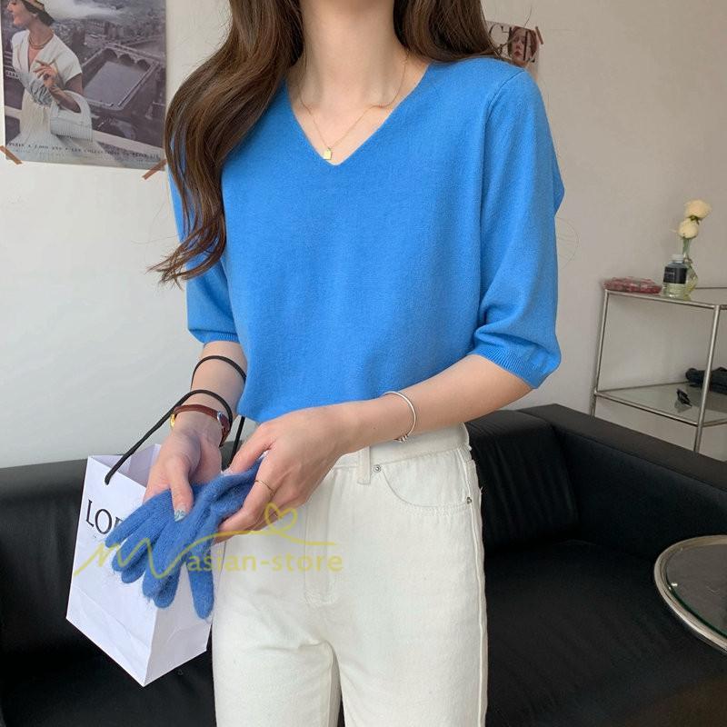 tシャツ・カットソー | Tシャツ レディース 半袖 トップス カジュアル Tシャツ 大きい ゆるTシャツ ゆるカットソー Vネック 20代30代40代50代 上品 上品 お出かけ 通勤通学 着回し