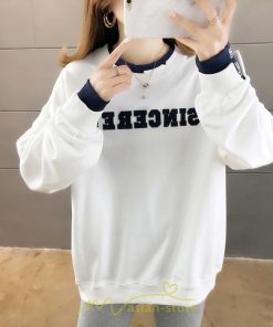 パーカー | トレーナー Tシャツ レディース 長袖 切り替え スウェット ゆったり 韓国風 トップス カジュアル 体型カバー 可愛い お出かけ 楽チン 通勤 通学