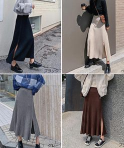 フレアスカート | ニットスカート レディース ハイウエスト フレアスカート