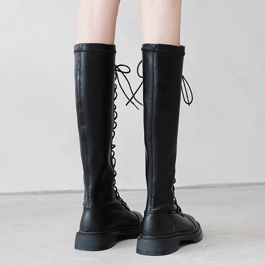ニーハイブーツ | ロングブーツ レースアップ レディース