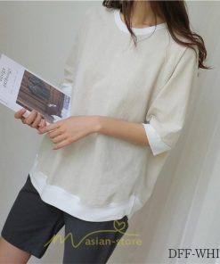 シャツ・ブラウス | ブラウス トップス ｔシャツ 半袖 体型カバー レディース シャツ 20代 30代 40代 ママ 50代 60代 大人 無地 ファッション 夏服 新作 2022 綿麻 ゆったり 丸首