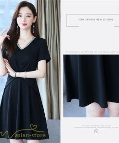 ミディアム | ワンピース Aライン レディース 着痩せ Vネック ひざ上丈 カジュアル 大きいサイズ 無地 きれいめ おしゃれ 春 夏 30代 新作 上品 サマーワンピース 40代 20代