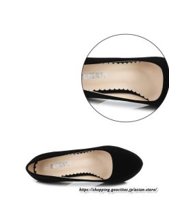 パンプス | 22.5cm-28cmハイヒール厚底ラウンドトゥ ストラップなし レディースシューズ ピンヒール 大きいサイズ 上品 大人 パーティー