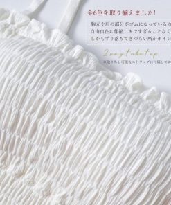 キャミソール | インナー ベアトップ レディース ストラップ付き チューブトップ トップス 韓国ファッション ストレッチ ギャザー飾り フリル