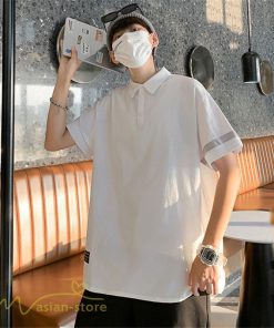 Tシャツ | ポロシャツ シャツ メンズ 薄手 夏新作 カジュアル 無地 トップス サマーシャツ カットソー おしゃれ ゆったり ギフト 大きいサイズ プレゼント 黒 白