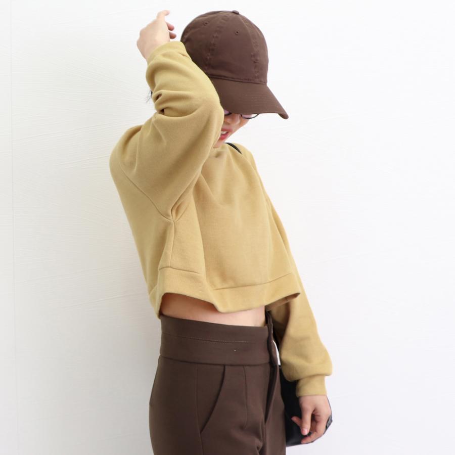 Tシャツ・カットソー | ショート丈スウェット レディース 韓国風