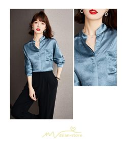 シャツ・ブラウス | ブラウス 長袖 レディース おしゃれ トップス シフォンブラウス ｖネック オフィス 通勤 ゆったり 体型カバー 秋服 可愛い オシャレ お出かけ 上品 着痩せ