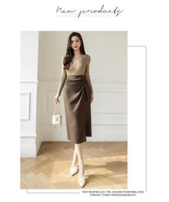 スカート | レディース ロング ミモレ丈 大人 スリット 秋冬 ロング丈 Aライン ハイウエスト 秋冬 無地 着痩せ お出かけ 2022 暖か 通勤 お呼ばれ フェミニン