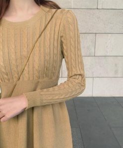 ワンピース | ケーブル編みニットミニ韓国風