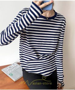 tシャツ・カットソー | 春物 レディース Tシャツ カットソー 長袖 トップス 綿 ボーダー シンプル プルオーバー リブ 柔らか 美ライン スリム ストレッチ 丸ネック 微伸縮 20代30代
