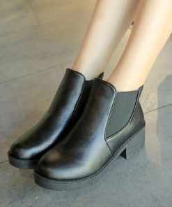 ショートブーツ | ブーツ 歩きやすい ローヒール 内ボア レディース サイドゴア ブーティ